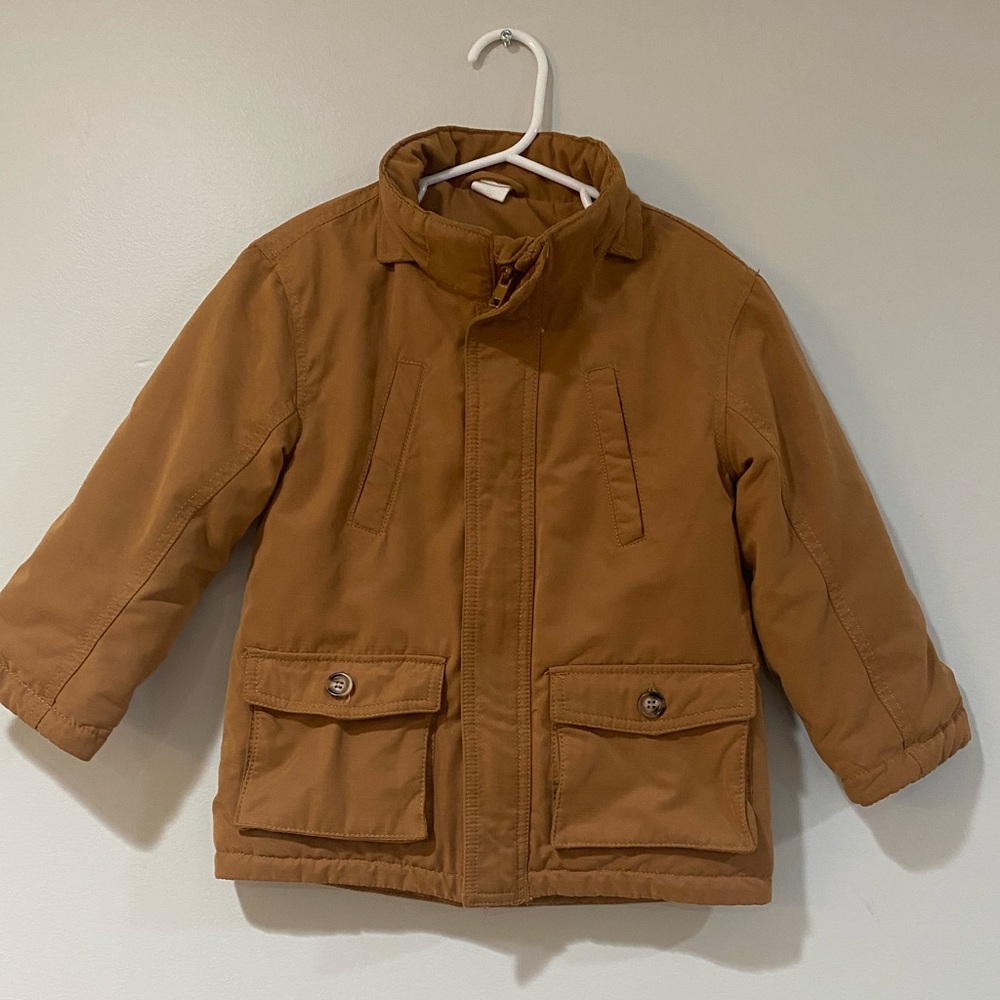 Tan toddler girl padded parka